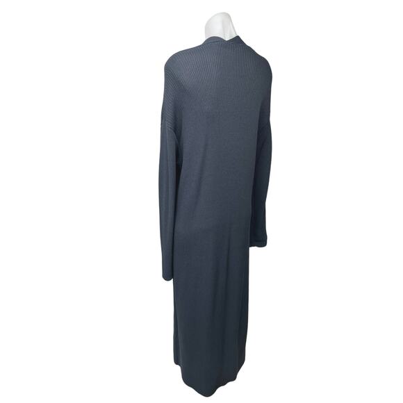 Zara Women's Blue Grey Long Open Front Jacket Duster Cardigan Sweater Size M - Picture 9 of 13